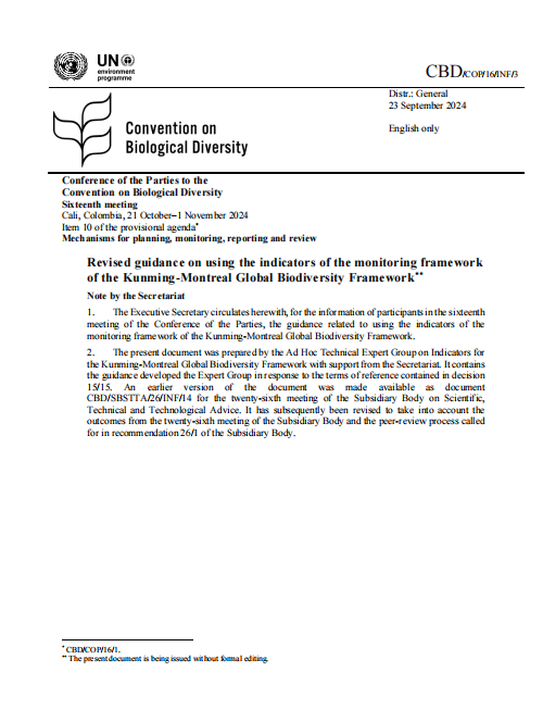 CBD UN Convention on Biological Diversity