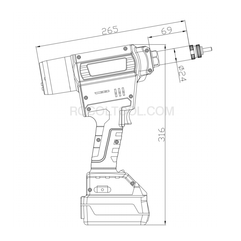 ROCOL 罗哥智能锂电铆接系统 RL-X2 电动铆螺母拉钉枪 带拉力控制无线传输控制传感器