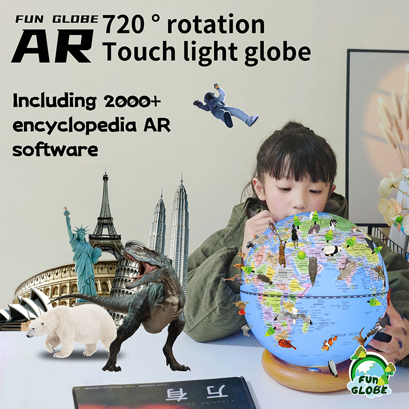 8 inches-720 ° rotation Touch light globe