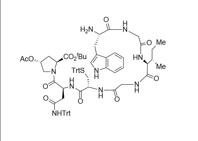 tert-butyl (2S,4R)-1-(N2-(N-L-tryptophylglycyl-L-isoleucylglycyl-S-trityl-L-cysteinyl)-N4-trityl-L-asparaginyl)-4-acetoxypyrrolidine-2-carboxylate