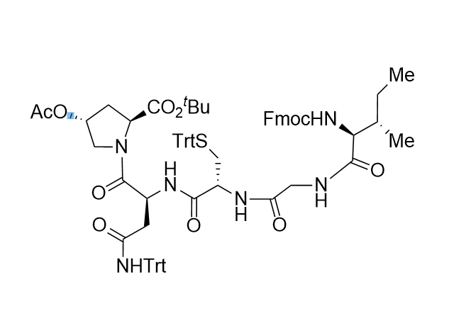 tert-butyl (2S,4R)-1-(N2-(N-(((9H-fluoren-9-yl)methoxy)carbonyl)-L-isoleucylglycyl-S-trityl-L-cysteinyl)-N4-trityl-L-asparaginyl)-4-acetoxypyrrolidine-2-carboxylate