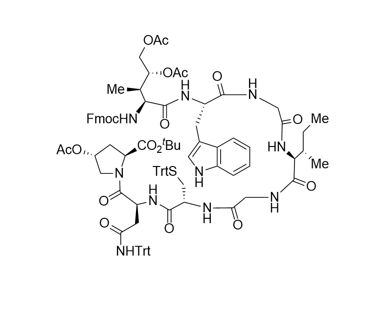 (5S,8R,14S,20S,23S,24R,25R)-20-((1H-indol-3-yl)methyl)-23-((((9H-fluoren-9-yl)methoxy)carbonyl)amino)-5-((2S,4R)-4-acetoxy-2-(tert-butoxycarbonyl)pyrrolidine-1-carbonyl)-14-((S)-sec-butyl)-24-methyl-3
