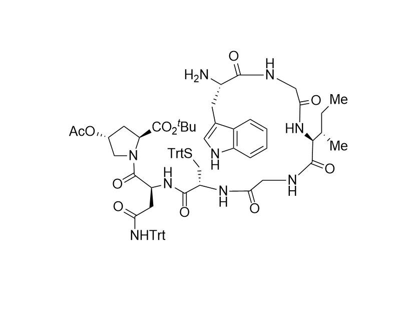 tert-butyl (2S,4R)-1-(N2-(N-L-tryptophylglycyl-L-isoleucylglycyl-S-trityl-L-cysteinyl)-N4-trityl-L-asparaginyl)-4-acetoxypyrrolidine-2-carboxylate