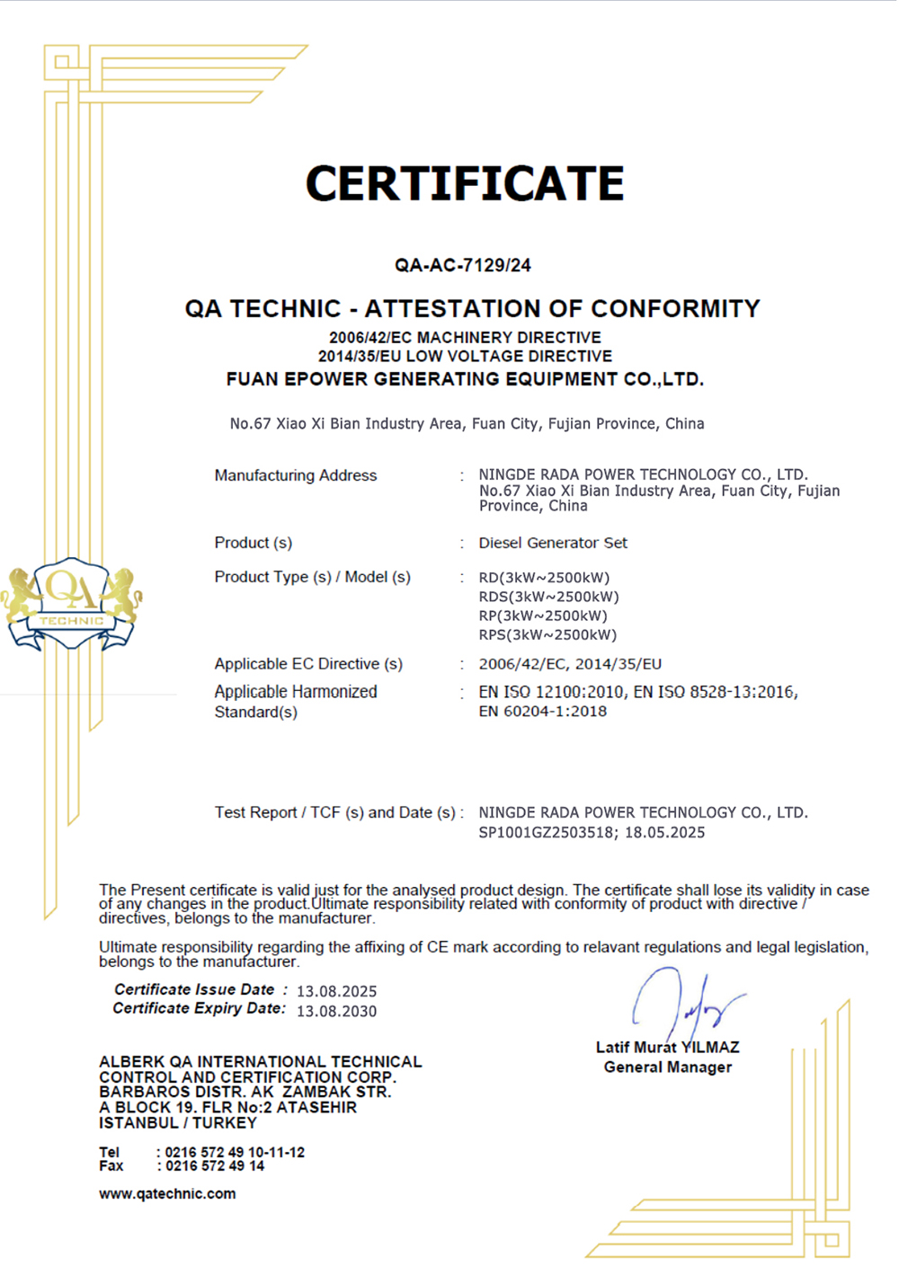 Certification