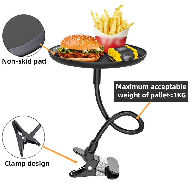 Clip car food tray holder