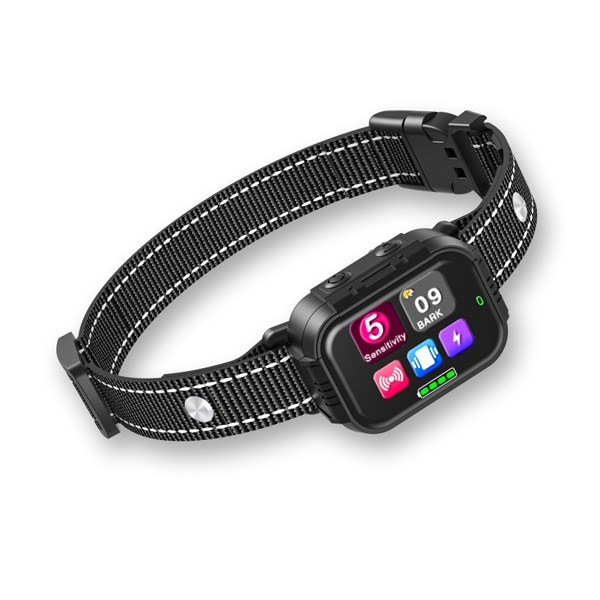 2025亚马逊新品智能彩屏止吠器多功能自动训犬防狗叫电击训狗止吠项圈BR03