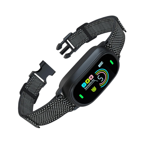 跨境新品彩屏止吠器智能防狗叫震动项圈宠物训练项圈自动训狗器