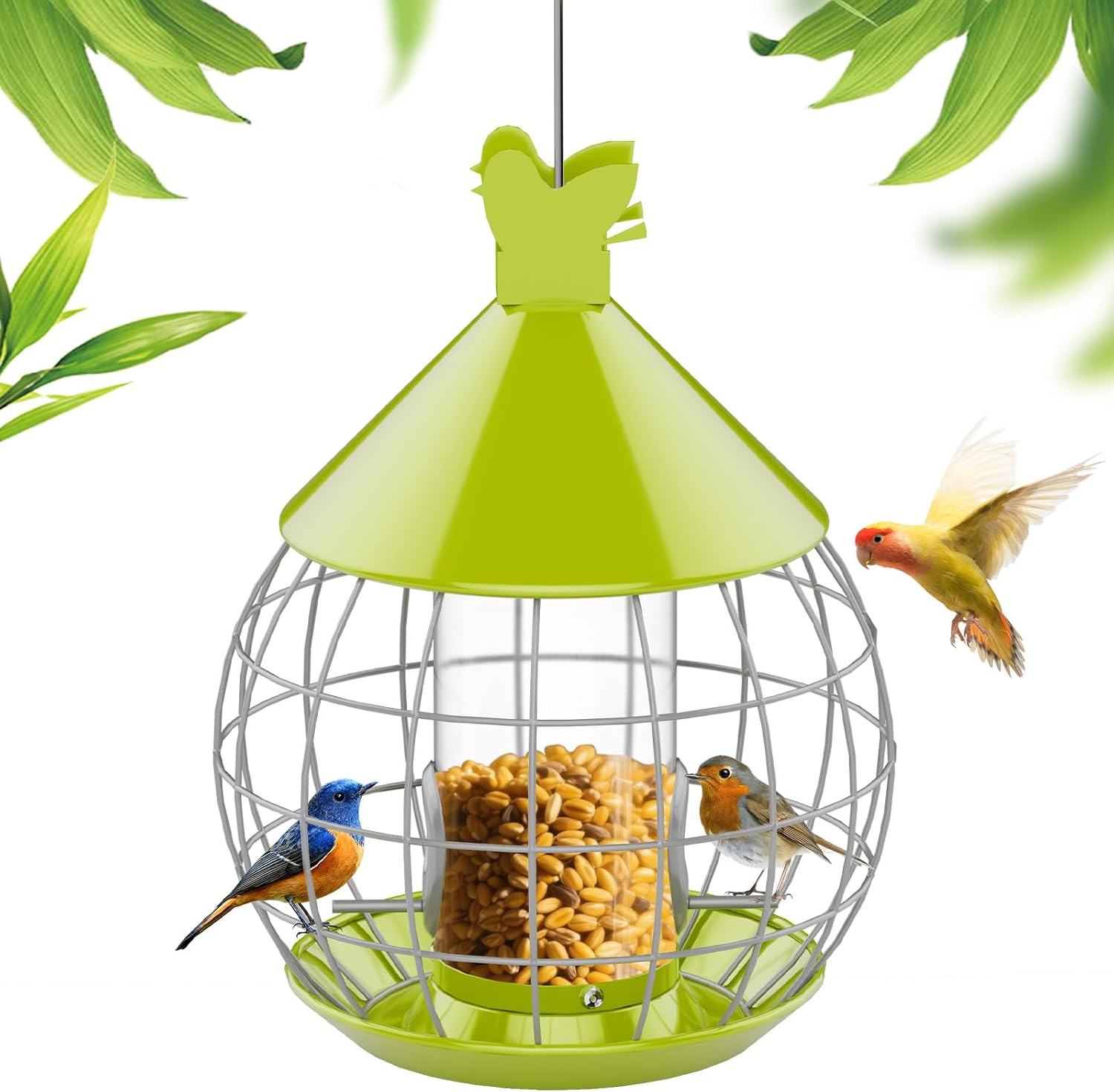 Squirrel-Proof Metal Cage Bird Feeder for small birds