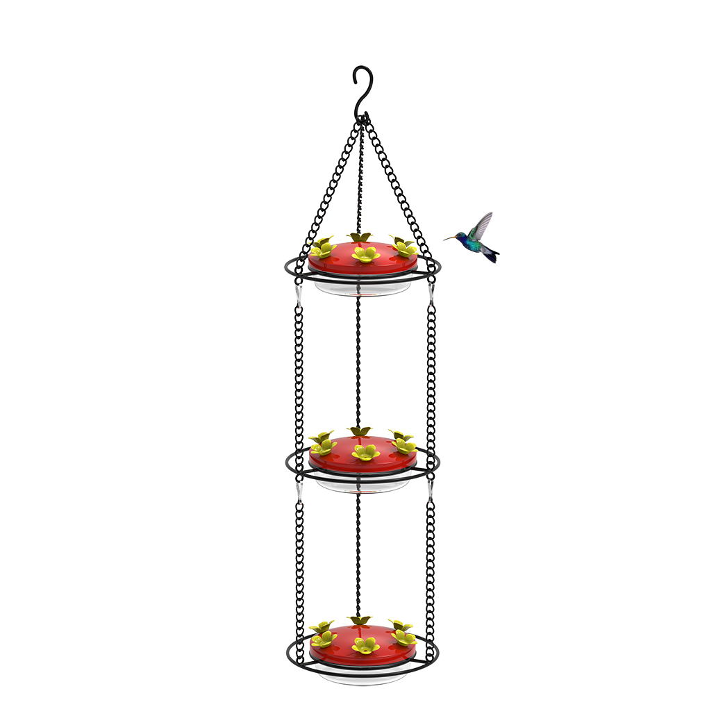 3 tier hanging hummingbird nectar feeder