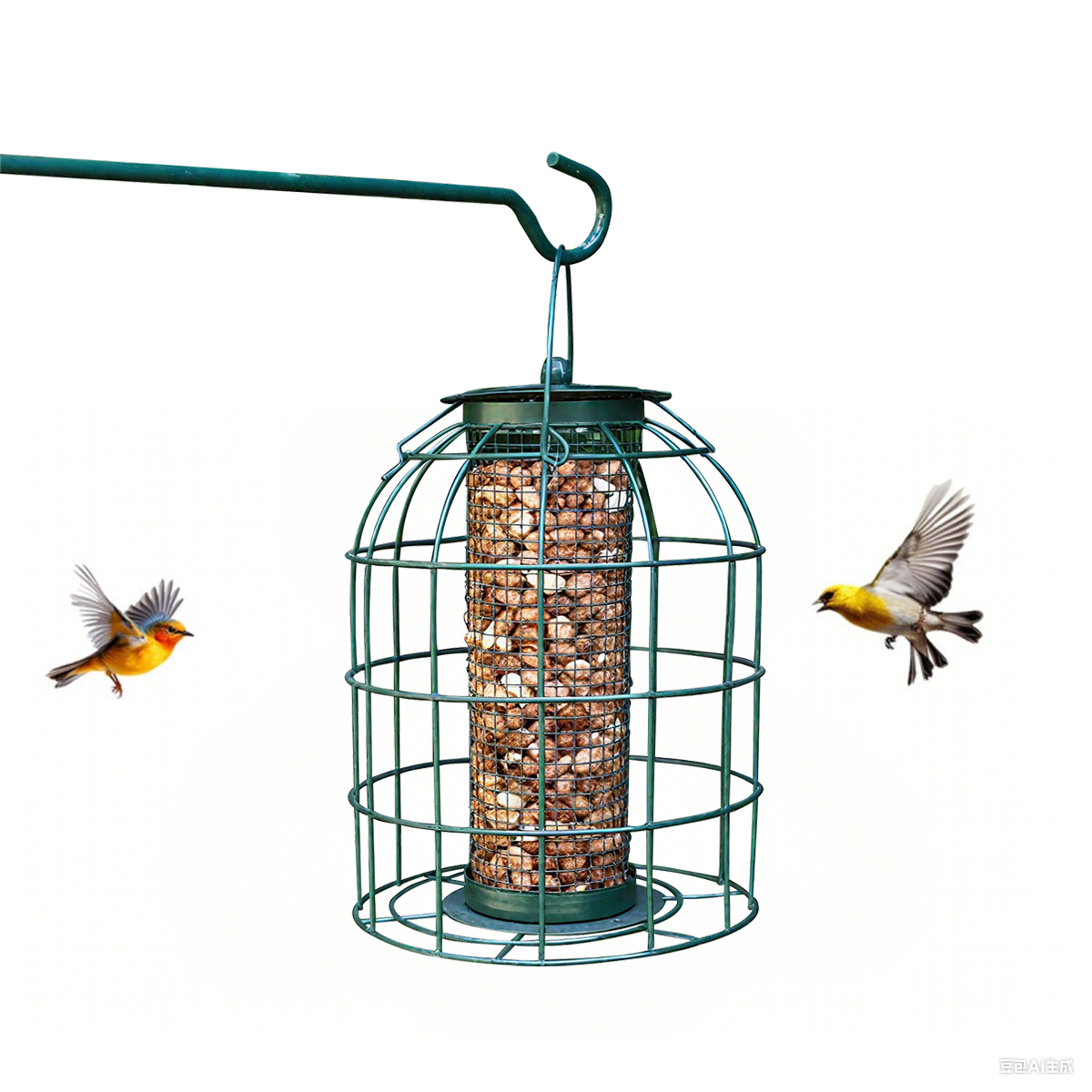 caged nyjer bird feeder