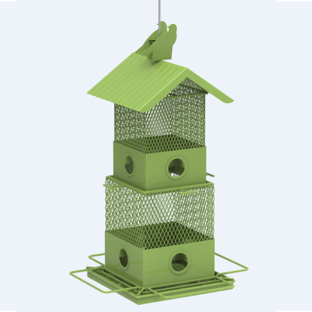 2-layer Foldable Metal House Bird Feeder