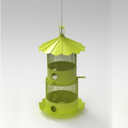 2 layer Foldable round metal house bird feeder