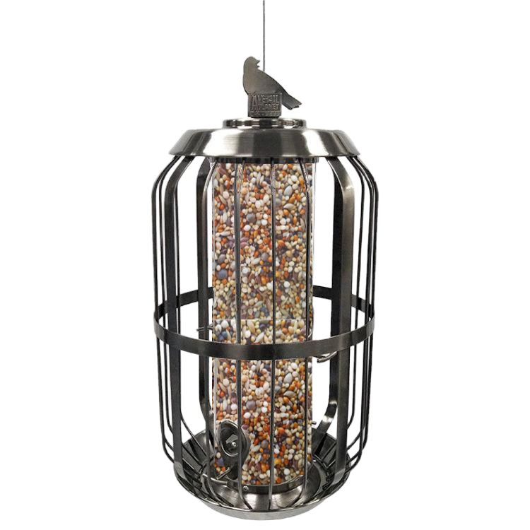Squirrel-Proof Metal hanging Caged Tube Bird Feeder