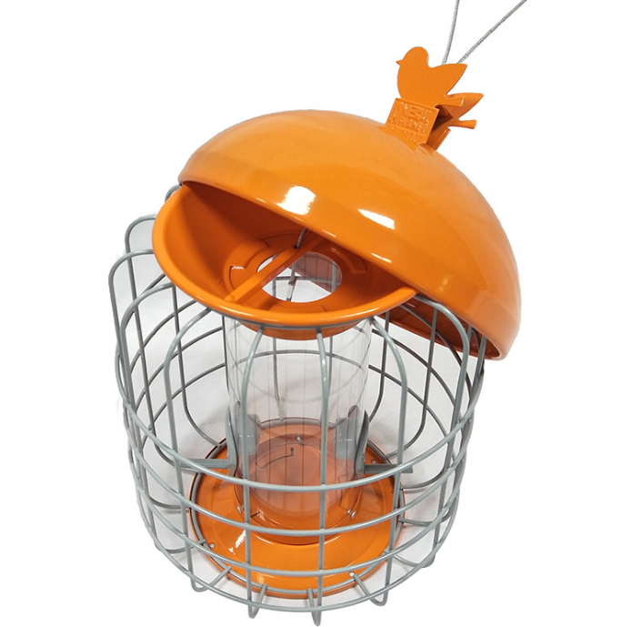 Squirrel-Proof Metal Cage Bird Feeder with 2 feeding ports