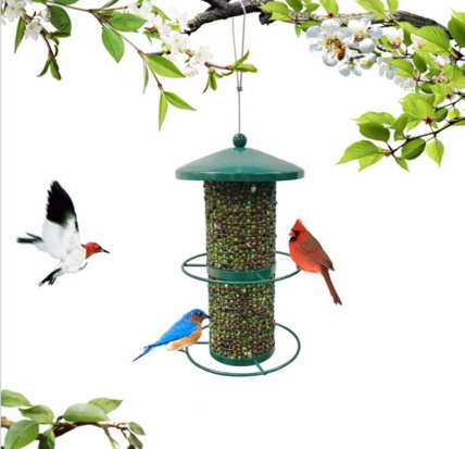 Double Tier Outdoor Wild Bird Nyjer Feeder with two 360° perches