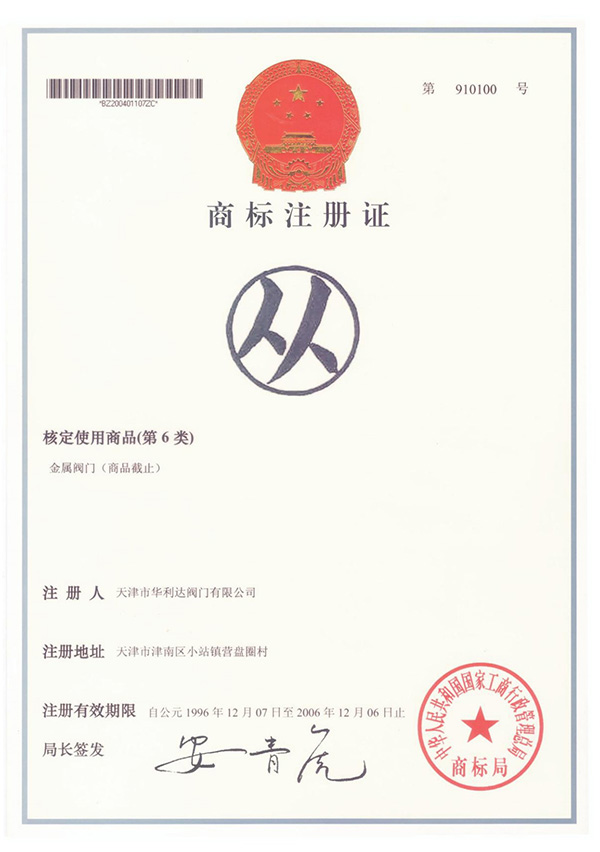 Trademark Registration Certificate