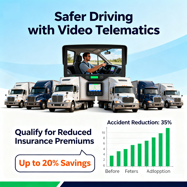 Fleets demonstrating safer driving with video telematics often qualify for reduced insurance premiums.