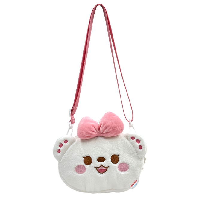 Moe Bear Plush Shoulder Bag-white