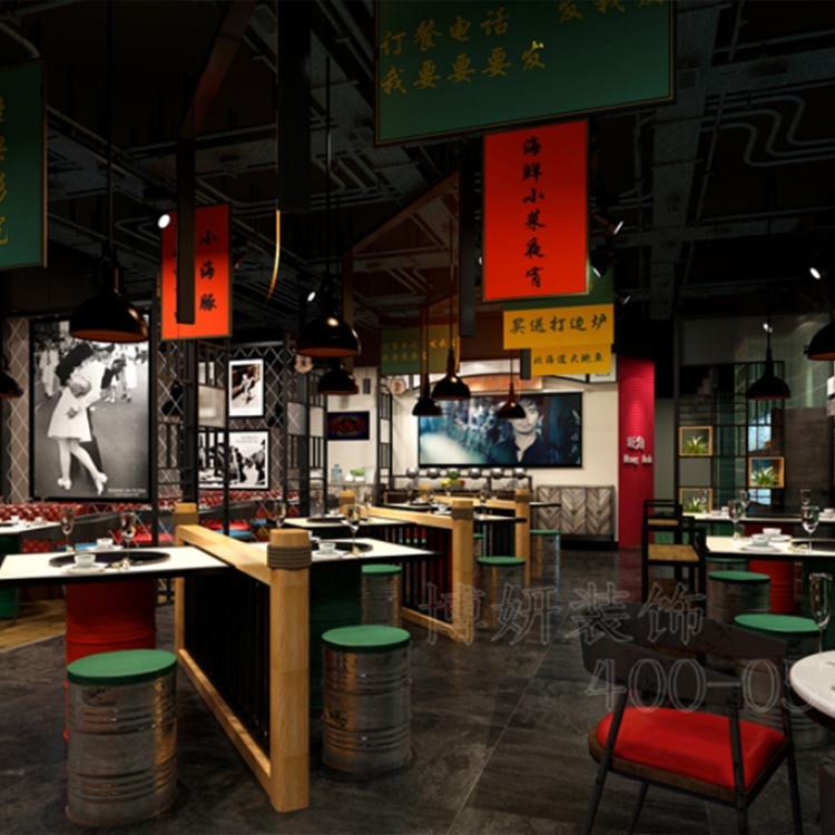 杭州餐饮装修设计公司,杭州烤肉店装修设计,杭州烤肉店装修装饰图,杭州韩式烤肉店创意装修设计效果,杭州专业餐饮店装修公司
