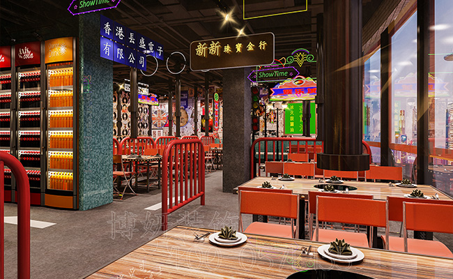 杭州港风餐厅装修设计,专业港式餐厅设计案例,港风餐厅装修效果图,杭州餐厅设计装潢公司