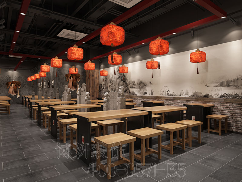 杭州中式餐饮店装修设计，专业中式餐饮店装修效果图，杭州餐饮店装修公司