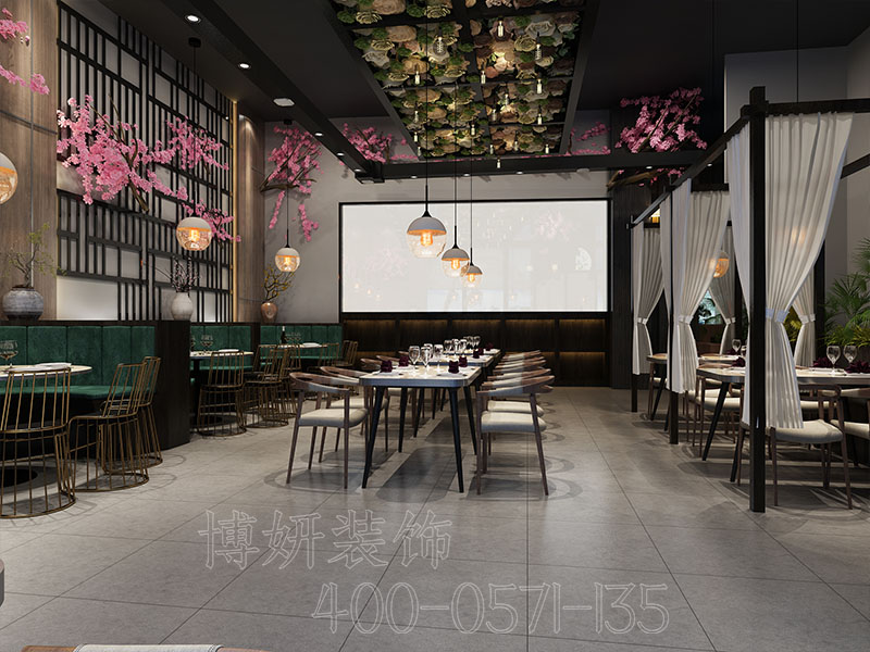 杭州極具自然風格高檔餐廳設計裝修-效果案例圖