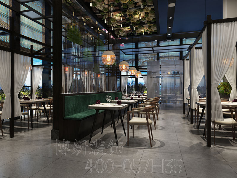 杭州極具自然風格高檔餐廳設計裝修-效果案例圖