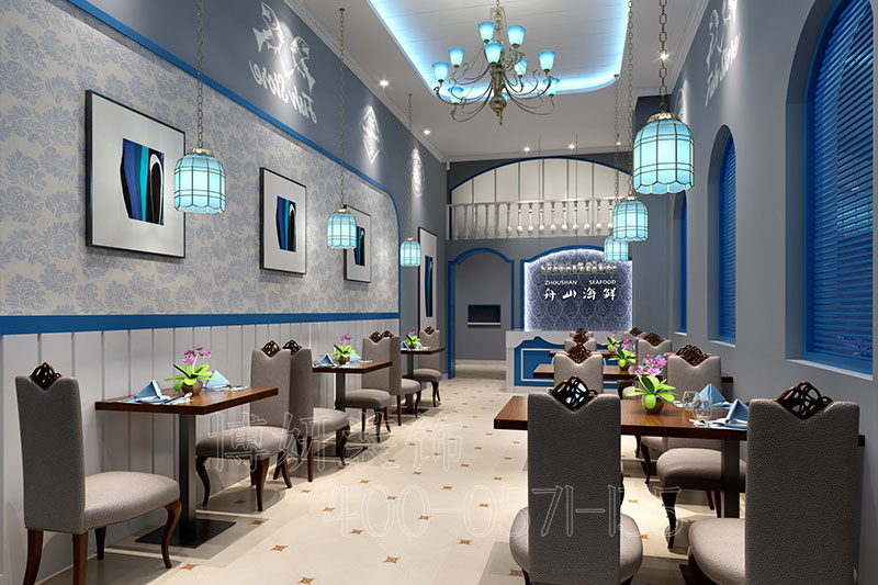 杭州海鲜主题餐厅装修设计-好口碑餐厅效果案例