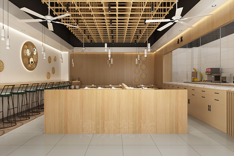 杭州饺子馆简餐厅装修设计—专业店铺装饰效果案例