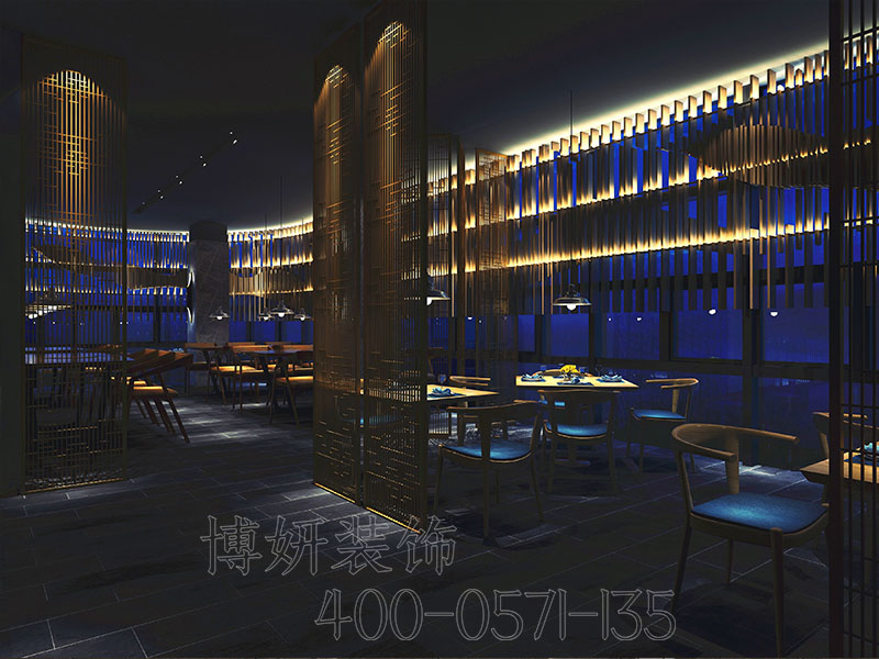 杭州自助餐餐厅装修设计,自助餐厅装修效果,博妍装饰