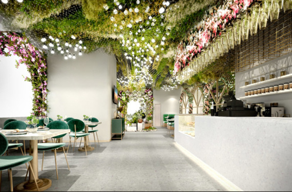 杭州特色主題餐廳裝修設計 -花的世界，迷人眼