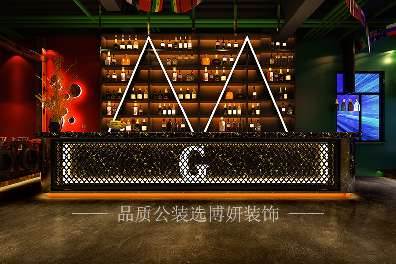 杭州现代时尚混搭风格酒吧装修设计方案