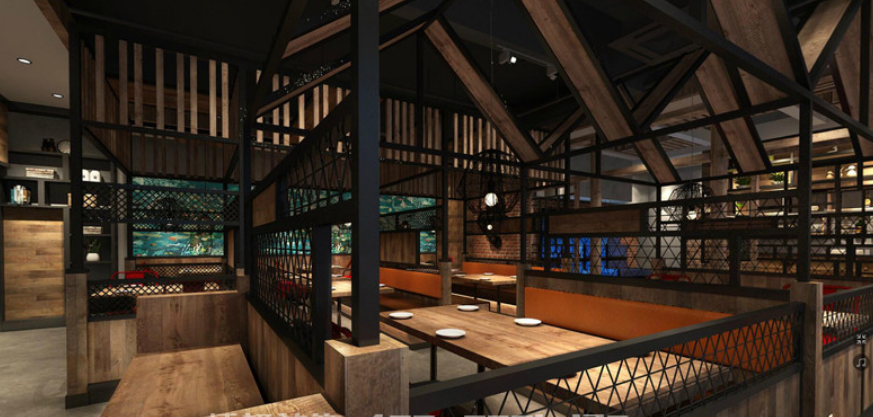 杭州餐饮装修设计公司,杭州烤肉店装修设计,杭州烤肉店装修装饰图,杭州韩式烤肉店创意装修设计效果,杭州专业餐饮店装修公司