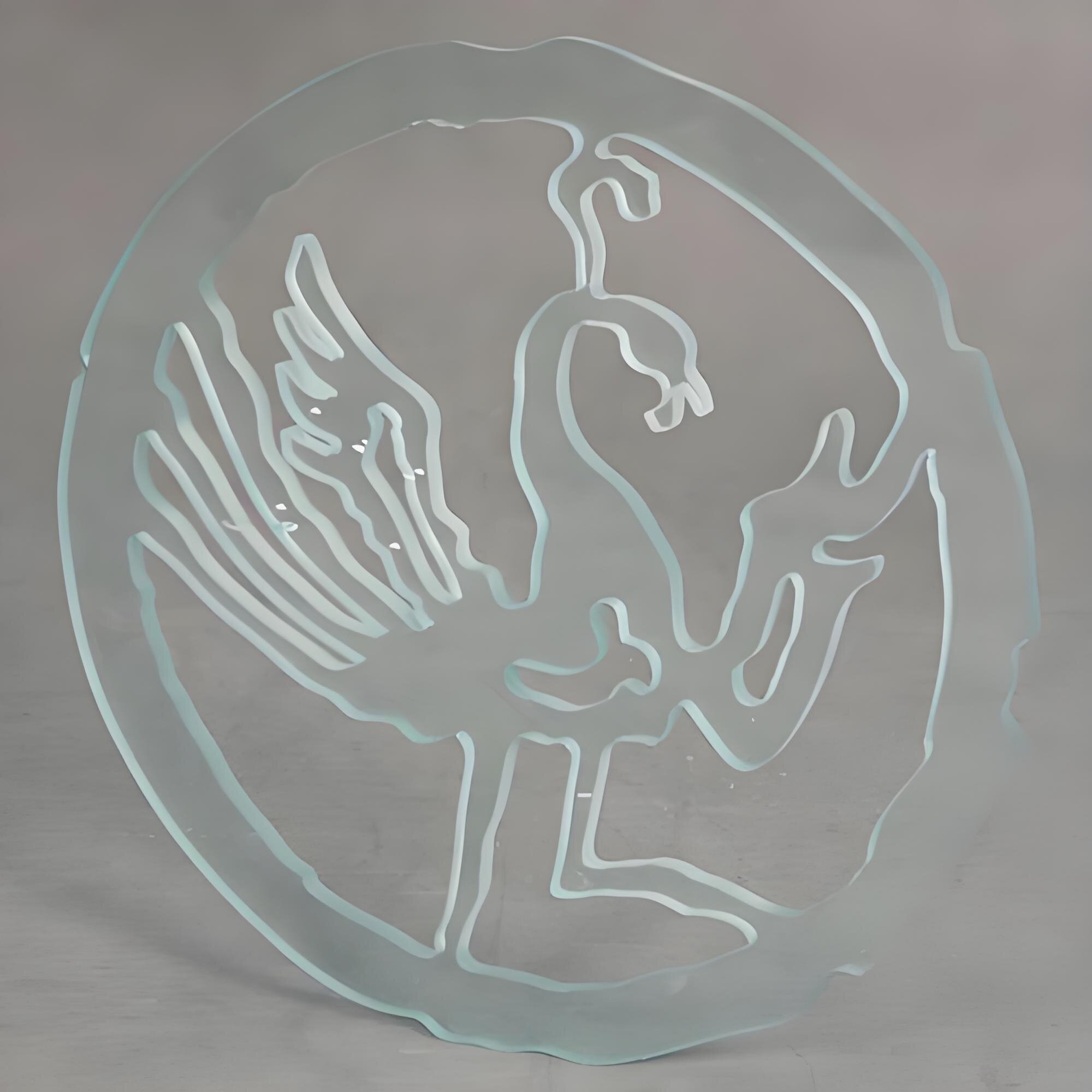 Water jet cutting glass graphics