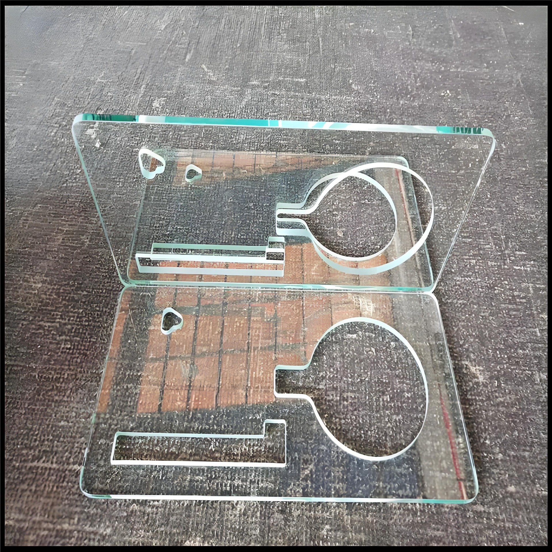 Water jet cutting glass inner holes